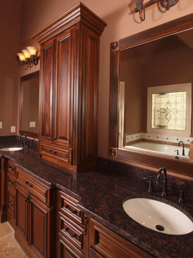 cherry bathroom cabinets