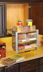 pull down shelving with trays